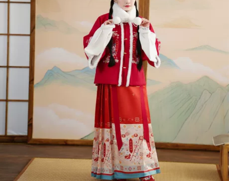 醉惜缘原创月宝寄福汉服女明制方领半袖刺绣马...