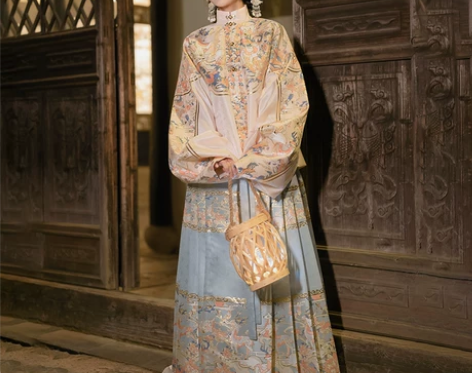 汉服明堂拾遗汉服夜阑飞星明制织锦工艺立领对...