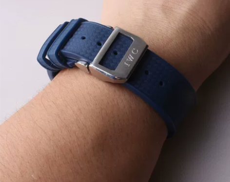 iwc万国表带橡胶带海洋时计黑色表带22m...