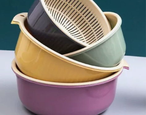 店不开了【6件套包邮】双层洗菜盆沥水篮洗水...