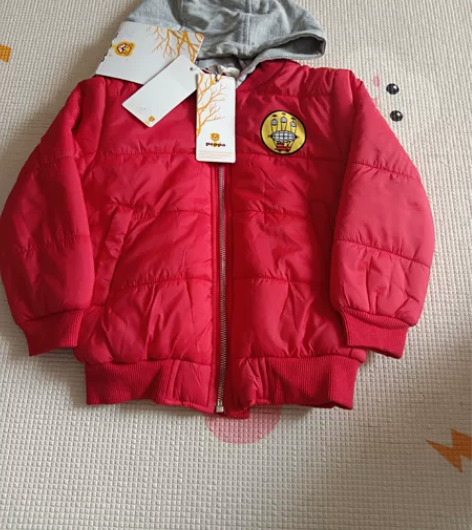 小飞象旗下peppa红色连帽棒球棉服100...