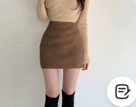 毛呢包臀裙短款女秋冬棕色高腰显瘦一步裙黑色...