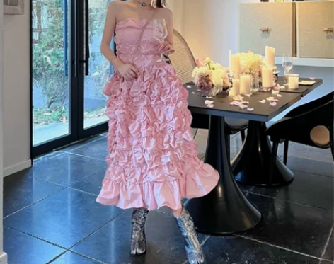 2022夏新款小众进口特种工艺梦幻泡泡礼服...