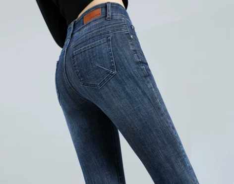 高腰牛仔裤 高腰牛仔裤九分裤女修身显瘦20...