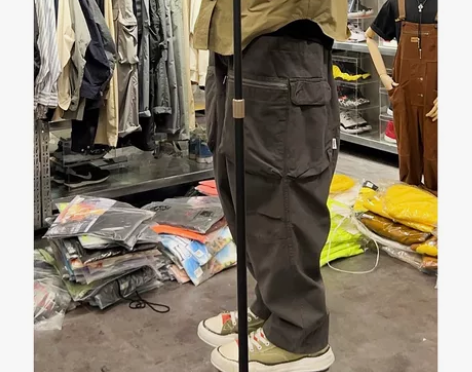 裤子工装 裤子工装裤原创国潮日系西山切古着裤直筒裤宽松微锥休...