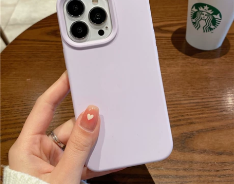 睿欧新款藕荷色苹果13pro手机壳iPho...