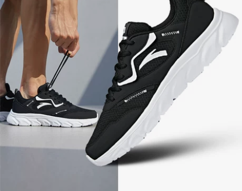 安踏男鞋跑步鞋2022春夏季新款休闲轻便透...