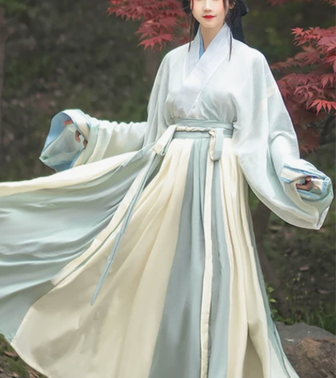 沧笙原创汉服女幸川晋制交领齐腰一片式襦裙魏...