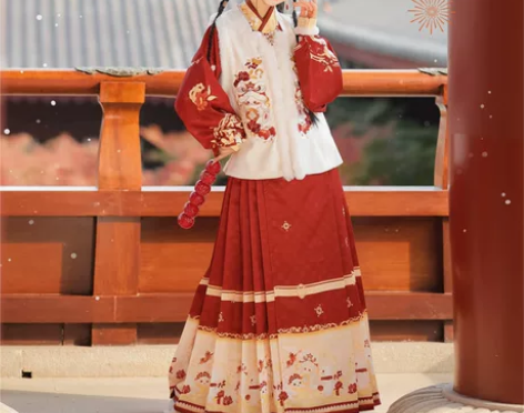 裳云兮原创福兔明制汉服女兔年新年比甲马面裙...