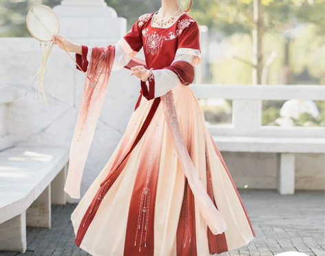 ?珍缕汉服女正品原创千禧寻坦领三件套一片式...