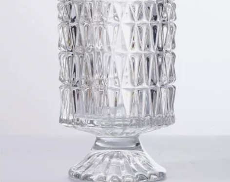 法式欧式高脚花瓶玻璃透明水养插花鲜花花器加...