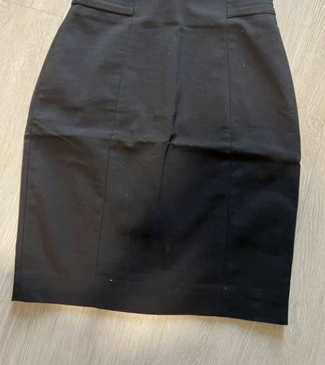 包邮｜HM黑色后开衩正装腰部装饰包臀裙 腰...