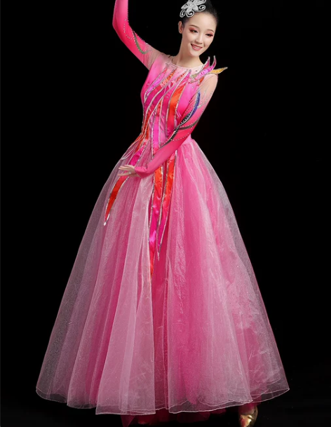 开场舞大摆裙演出服女长款现代歌伴舞蹈服装