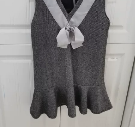 棉立方 羊毛条纹文艺范连衣裙 这件非常文气...