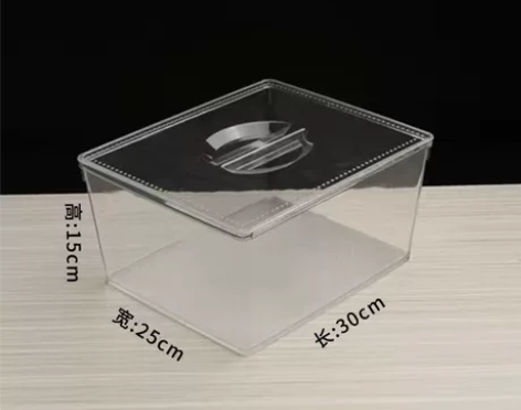 中号 透明亚克力鱼缸 乌龟缸 仓鼠盒 收纳箱 杂物盒 带盖子...