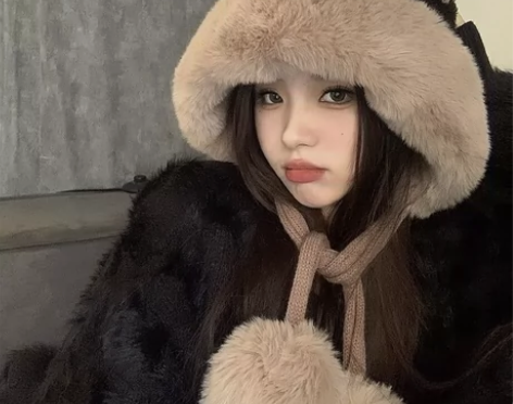 捡漏！冬季韩版百搭可爱耳朵毛绒帽女款加绒护...