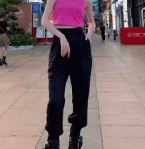 ANNAKIKI 超飒黑色工装裤 品牌:A...