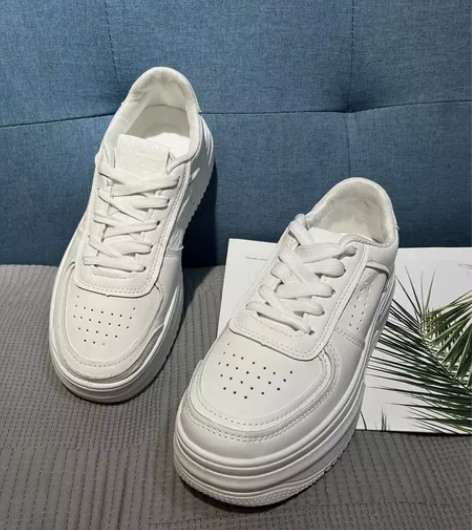 外贸松糕厚底增高小白鞋女22秋季时尚运动休...