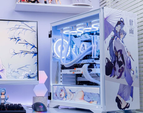 爱国者电脑机箱 电脑主机k1白色uv打印华...