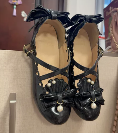 久久Lolita鞋原创日系圆头单鞋可爱中跟...