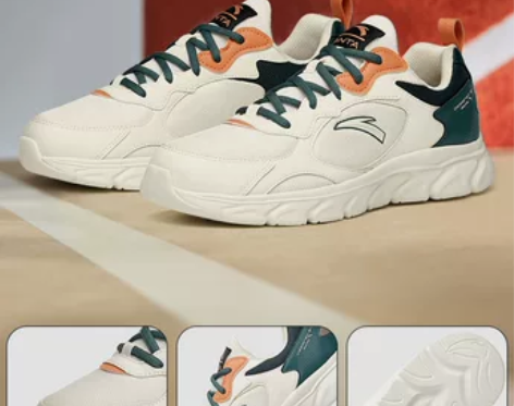 安踏休闲鞋男鞋官方正品春季新款运动跑步鞋透...