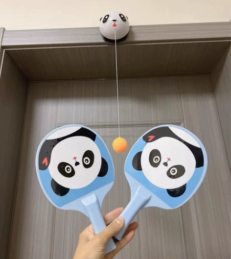 [特价清仓]熊猫款悬挂乒乓球训练器，网店清...
