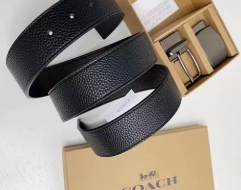 男士的皮带腰带 头层牛皮双扣蔻驰皮带腰带男...