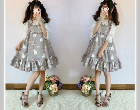 玛丽小姐 毛线猫jsk 灰色m码 全新仅试...