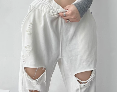 黑色运动裤女宽松束脚花苞高腰直筒卫裤夏辣妹...