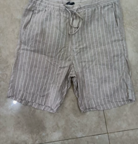 hm亚麻短裤男士薄款棉麻裤 s码 宽松版型...