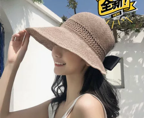 春夏百搭女空顶帽太阳帽网红大帽檐遮阳帽防晒...