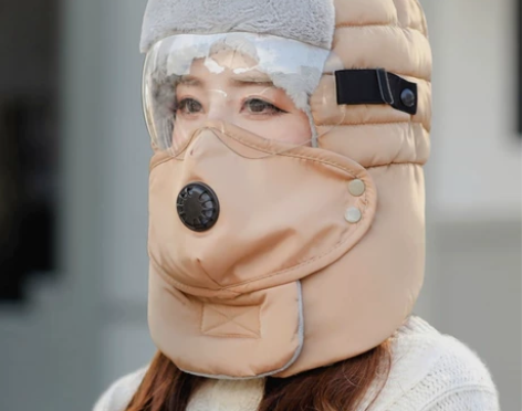 全新防风帽雷锋帽户外保暖帽冬季骑车加绒加厚...