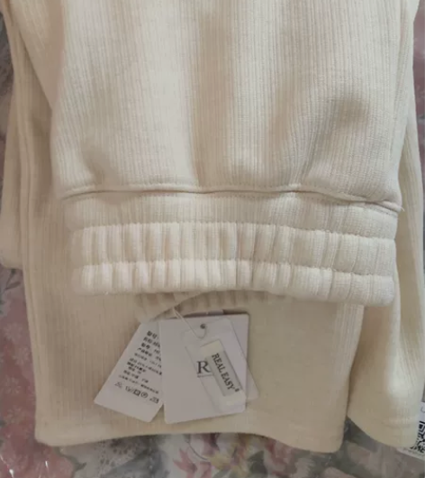 阿一 团宠裤 细坑条加绒休闲裤女冬季宽松显...