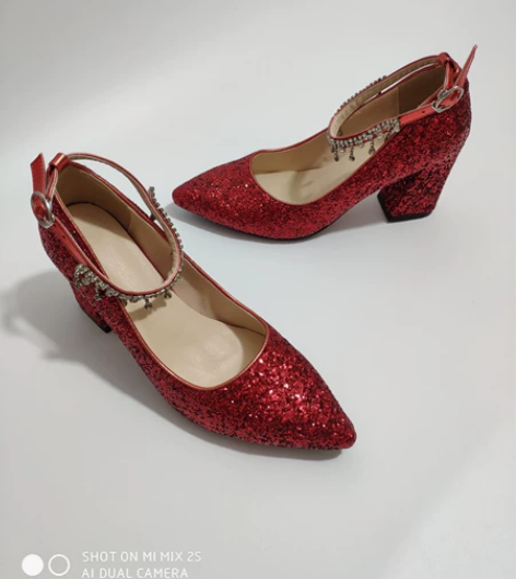 40码吊钻亮片高跟鞋断码欧美尖头浅口四季穿...