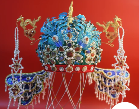 仿定陵三龙二凤冠孝靖皇后礼冠明制汉服婚礼头...