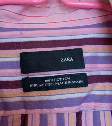 zara男士衬衣 很新 第三个扣子掉了 （...