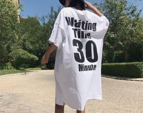 短袖T恤女夏装韩版宽松中长款学生原宿风bf...