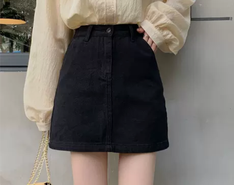 短款短裙通勤百搭高腰显瘦半身裙 感兴趣的话...