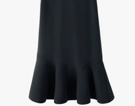 一口苏达人鱼裙黑色显瘦鱼尾裙女大码胖妹妹高...