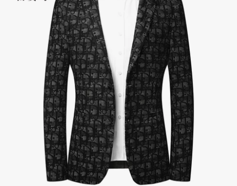 富贵鸟男士西服上衣中青年韩版修身秋季单西印...