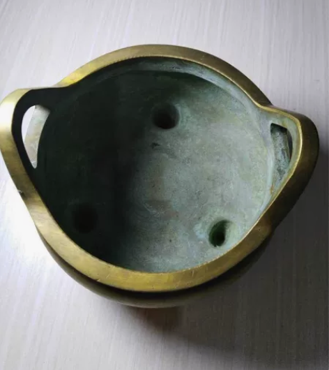 宣德纯铜香炉，供佛香薰炉，高8厘米×宽11...