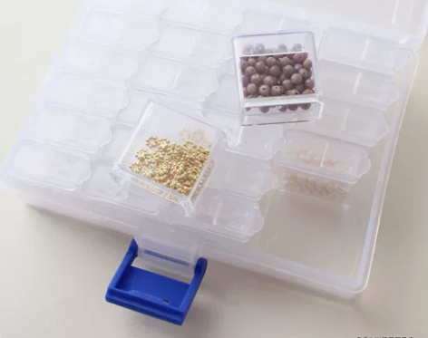 塑料透明收纳盒长方形diy材料配件收纳 感...