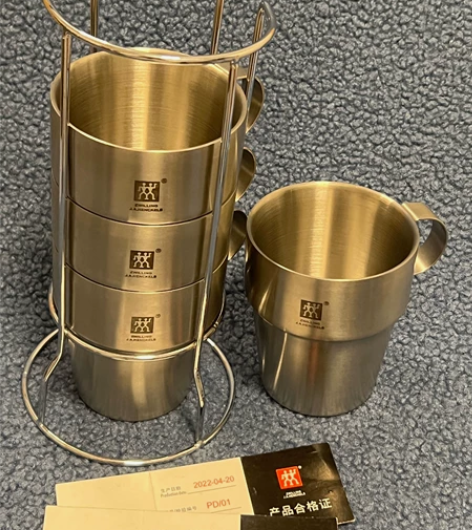 特价清仓!捡漏包邮!!!双立人不锈钢套装杯...