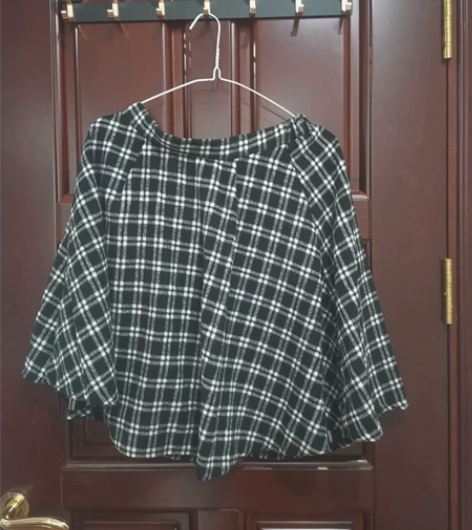 黑白格子裙，日系风学生风，裙长52，腰围有...