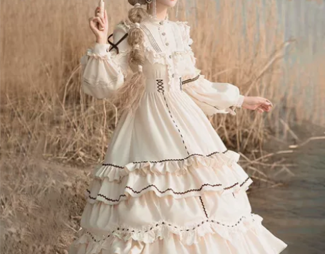 田园风裙洛丽塔公主裙，OP裙，可拆卸下两层...