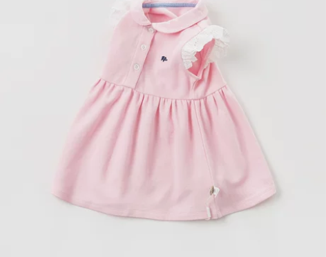 戴维贝拉女童连衣裙夏装宝宝小飞袖运动风裙子...