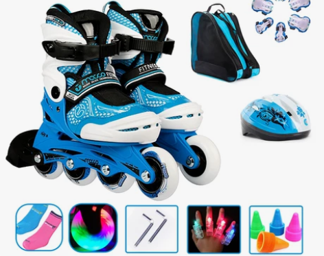 米高mc0轮滑鞋儿童女全套装溜冰鞋男初学者直排轮旱冰鞋可调节...