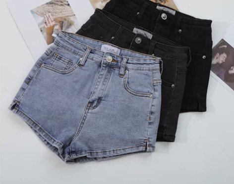 高腰显瘦a字紧身翘臀牛仔短裤女2019新款...