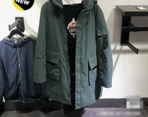 撤柜剪标款杰克穹丝JJ男士中长款连帽鸭绒保...