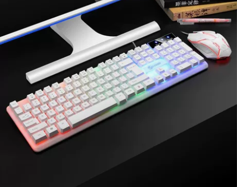 键盘有线鼠标套装电脑办公机械手感台式笔记本...